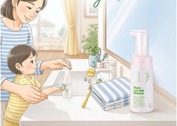Chai nước rửa mặt cho cả gia đình 