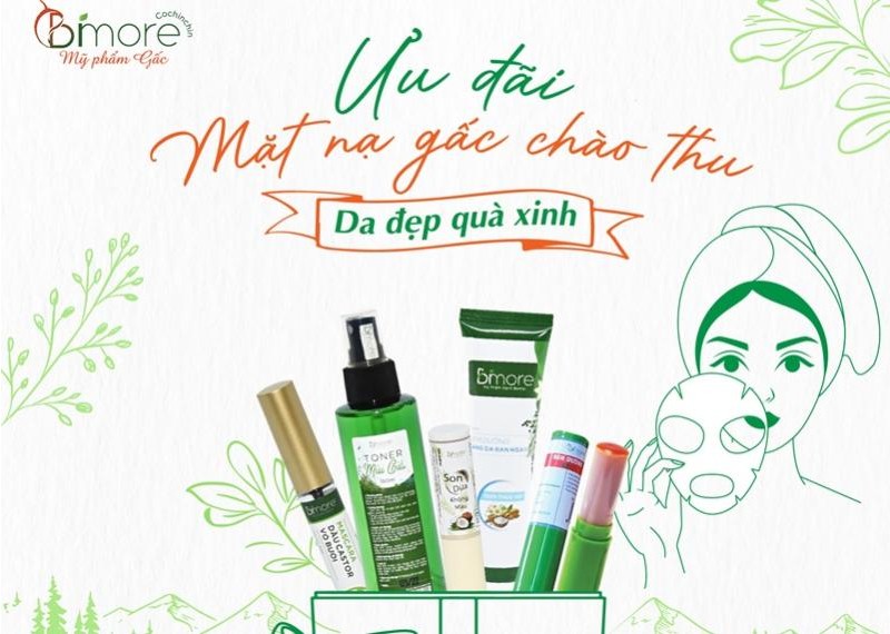 Ưu đãi mặt nạ cotton gấc của Mỹ phẩm xanh Bimore