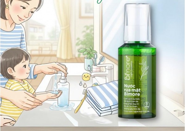 Chai nước rửa mặt cho cả gia đình