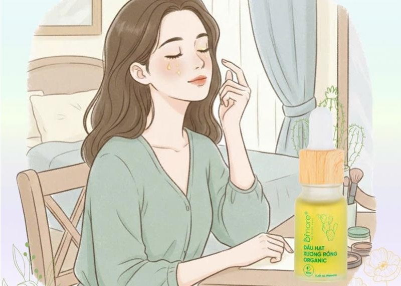 Dưỡng da vùng mắt tối ưu với Dầu hạt xương rồng