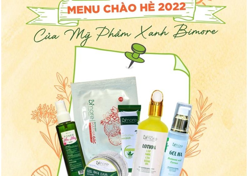 Menu chào hè 2022 của Mỹ phẩm xanh Bimore 