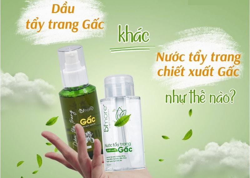 So sánh nước tẩy trang chiết xuất gấc và dầu tẩy trang gấc 