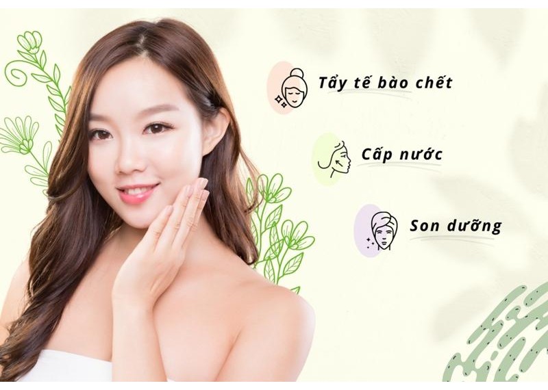 3 bước dưỡng môi mềm mịn sáng màu 