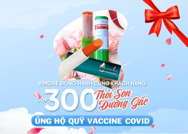 BiMore đồng hành cùng khách hàng góp 300 thỏi son gấc ủng hộ quỹ Vaccine Covid