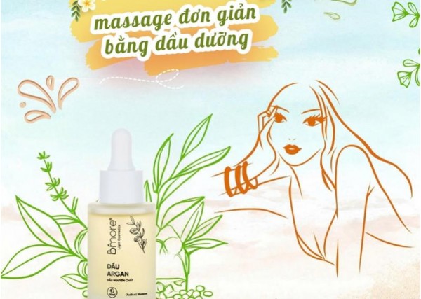 Thao tác massage đơn giản bằng dầu dưỡng