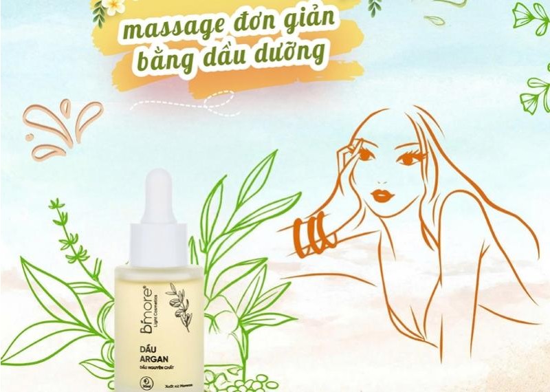 Thao tác massage đơn giản bằng dầu dưỡng