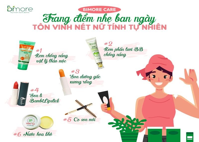 Trang điểm nhẹ ban ngày với bộ số 7 BiMore Care Cochinchin